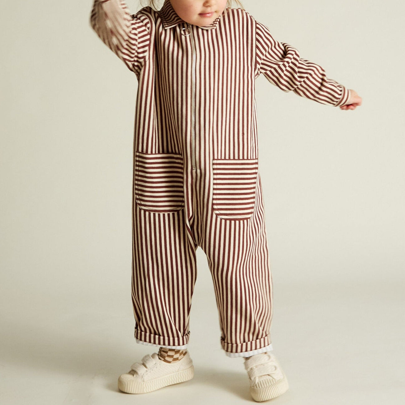 Syd Maroon Stripe Boilersuit Overall